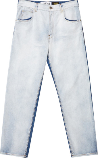 Loewe Suprelight Indigo And Indigo Two Tone Split Jeans