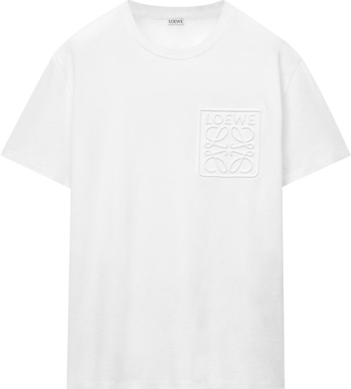 Loewe White Debossed Anagram Logo T Shirt