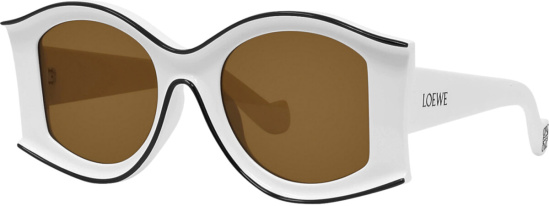 Loewe White Sunglasses With Black Trim