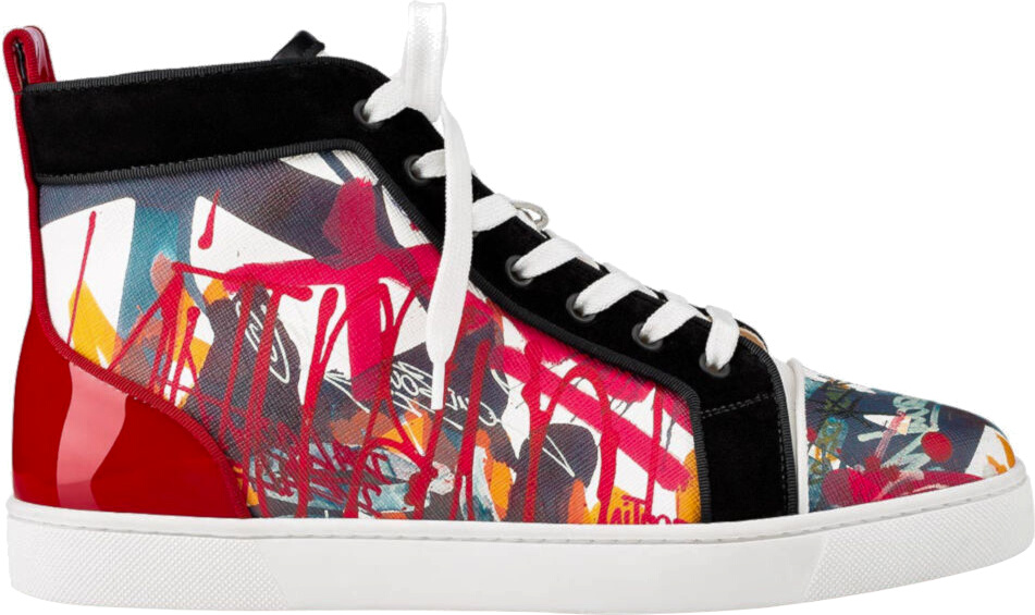 Christian Louboutin Graffiti Print High-Top 'Louis Orlato' Sneakers |  Incorporated Style