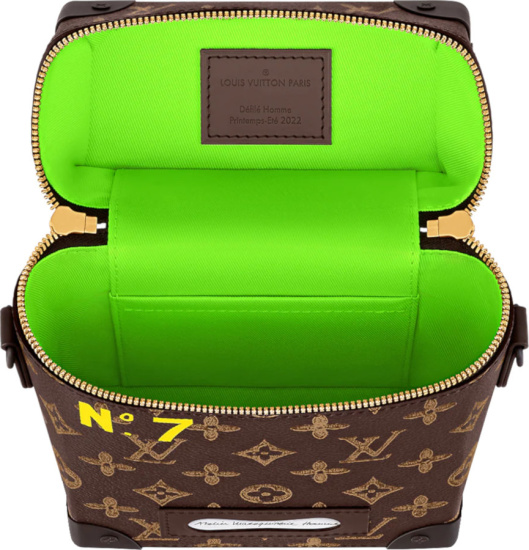 Louis Vuiton Brown Monogram And Neon Green Vertical Box Trunk Messenger Bag
