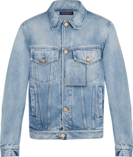 Louis Vuitton Light Wash Blue 'Staples Edition' Denim Jacket | INC STYLE