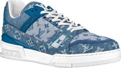 Blue Denim 'LV Trainer' Sneakers