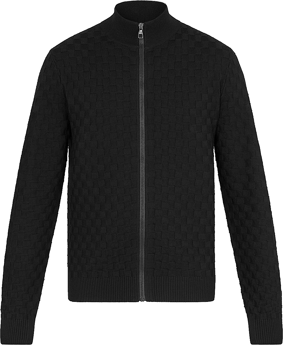 Louis Vuitton Black Damier Zip Sweater | INC STYLE