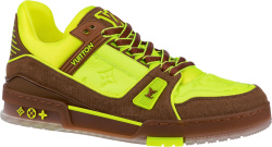 Yellow & Brown 'LV Trainer' Sneakers