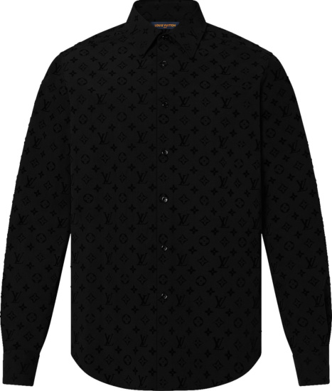 Louis Vuitton Black Allover Velvet Monogram Shirt | Incorporated Style