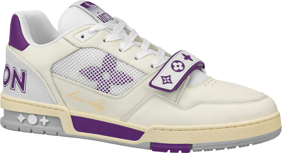 LV Trainer Sneaker White-Purple – tnairshoes