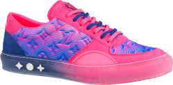 Neon Pink & Blue Gradient 'LV Ollie' Sneakers
