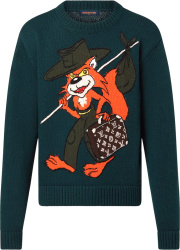 Dark Green Fox Sweater