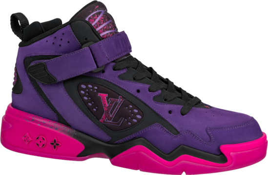 Louis Vuitton Men's LV Trainer 2 Line Sneakers Suede Pink 220202198