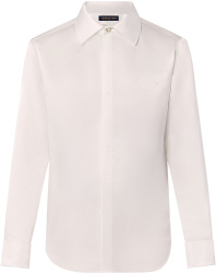 White Allover Monogram Silk Shirt