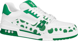 Louis Vuitton x YK White & Green Dots 'LV Trainer' Sneakers