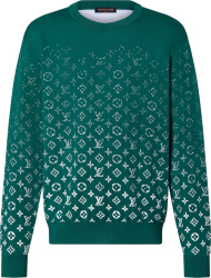 Green & White Gradient Monogram Sweater