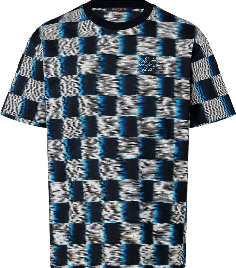 Louis Vuitton Navy Blue & Grey Damier Rush T-Shirt | INC STYLE