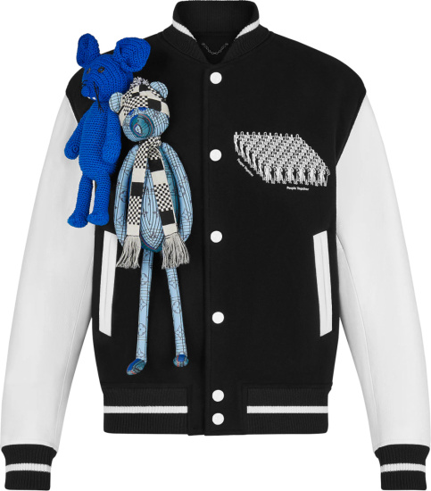 Louis Vuitton Black & White Puppet Varsity Jacket 1a8p1c
