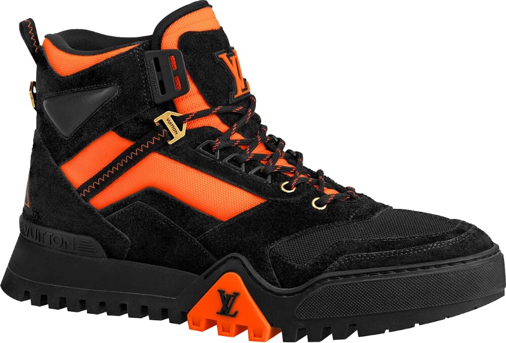 Louis Vuitton Black & Orange ‘LV Hiking’ Boots | Incorporated Style