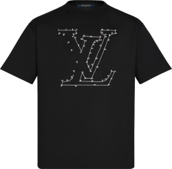 Black 'LV Stitch' T-Shirt