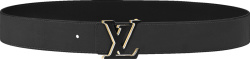 Black Leather 'LV Optic' Belt