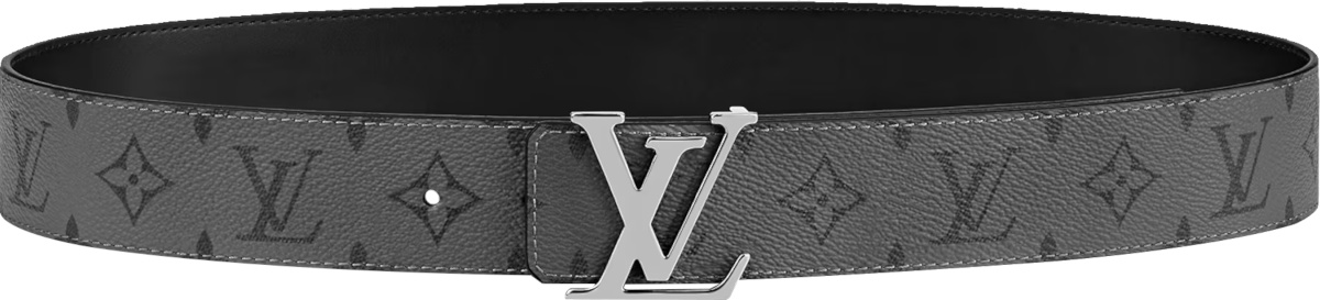 Louis Vuitton Grey Monogram & Silver 'LV Initiales' Belt | INC STYLE