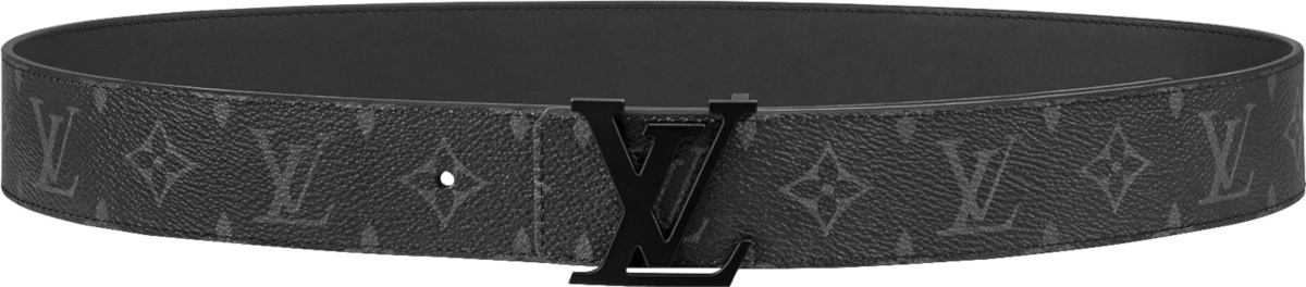 Louis Vuitton Black Monogram & Matte Black 'LV Initiales' Belt | INC STYLE