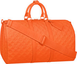 Orange Monogram 'Keepall' Duffel Bag