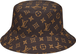 Brown Monogram Reversible Bob Hat