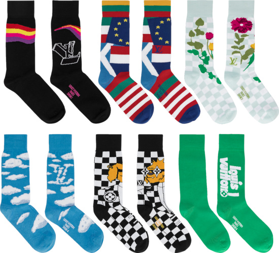 Louis Vuitton Colorblock Pattern Sock Sneakers - ShopStyle