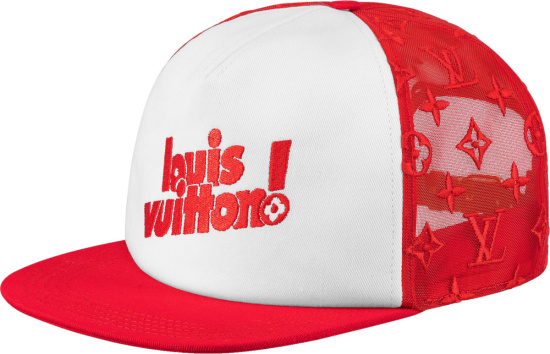 Louis Vuitton Red & White 'Everyday' Trucker Hat | Incorporated Style