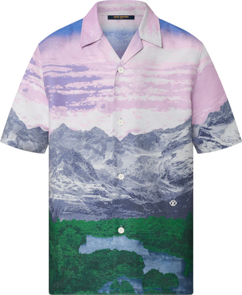 Louis Vuitton Pink Hawaiian Landscape Shirt 1a9tbc