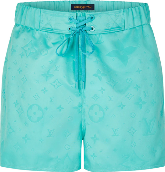 Louis Vuitton Turquoise Monogram 3d Pocket Swim Shorts 1a8r4w