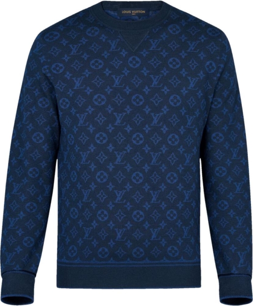Louis Vuitton Allover Monogram Blue Sweatshirt