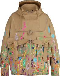 Louis Vuitton Beige And Multicolor Floral Beekeeper Jacket