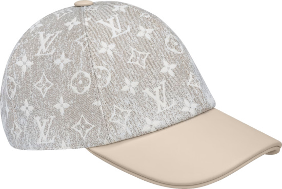 Louis Vuitton Beige And White Monogram Denim Hat