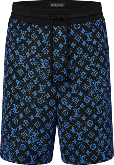 Louis Vuitton Black And Blue Allover Monogram Sweatshorts 1aat6e