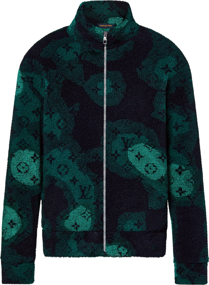 Louis Vuitton Navy & Green Elevation-Camo Fleece Jacket | INC STYLE