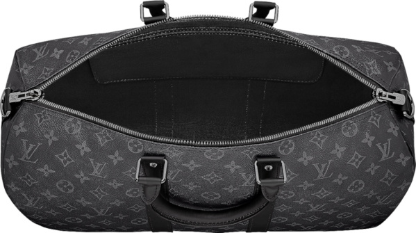 Louis Vuitton Black And Grey Monogram Print Keepall 45 Duffle Bag