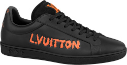 Louis Vuitton Black And Orange Logo Luxembourg Samothrace Sneakers