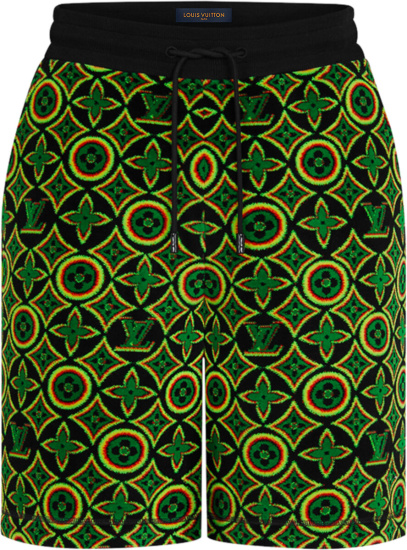 Louis Vuitton Black And Rasta Jamacian Monogram Shorts