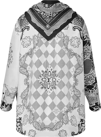 Louis Vuitton Black And White Bandana Scarf Print Overshirt