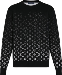 Louis Vuitton Black And White Gradient Monogram Sweater