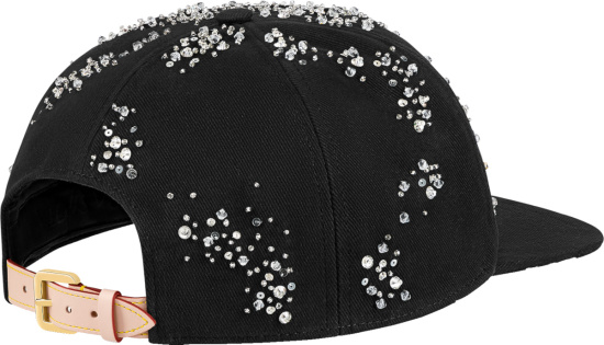 Louis Vuitton Black Crystal Embellished Lv Script Hat