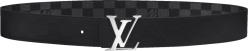 Louis Vuitton Black Damier Leather Lv Initiales Belt M0107t