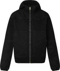 Louis Vuitton Black Denim Monogram Panel Workwear Jacket 1aa4og