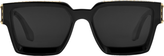 Louis Vuitton Black Gold Square Sunglasses