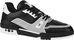 Louis Vuitton Black Grey And White Low Top Lv Trainer Sneakers