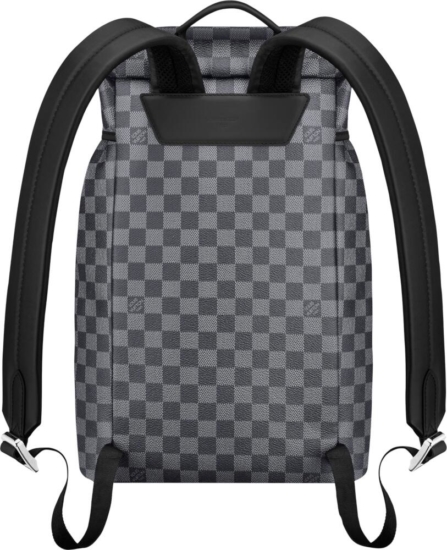 Louis Vuitton Black Grey Check Backpack