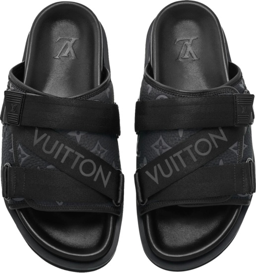Louis Vuitton Black Monogram 'Honolulu' Sandals | Incorporated Style