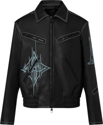 Louis Vuitton Black Leather Lv Frequency Jacket