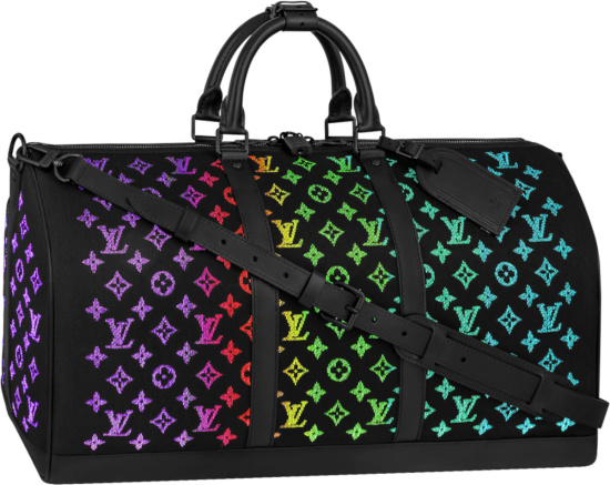 Louis Vuitton Black Light Up Keepall Duffle Bag