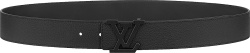 Louis Vuitton Black Lv Aerogram Logo Buckle Belt